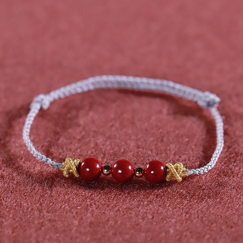 Buddhist Blessing Colorful String Cinnabar Calm Bracelet
