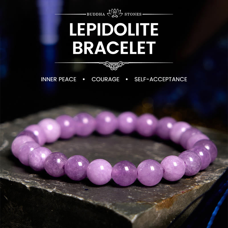 Buddhist Blessing Lepidolite Inner Peace Bracelet