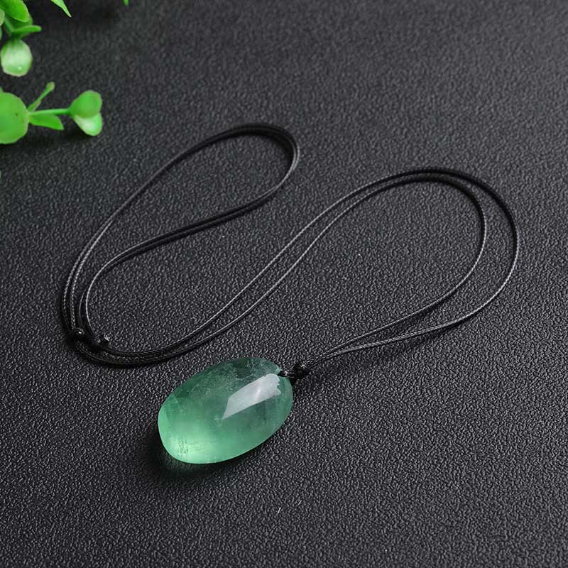 Buddhist Blessing Green Fluorite Power Necklace Pendant