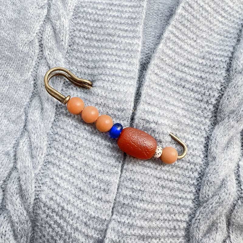 Buddhist Blessing Bodhi Seed Agate Calm Harmony Brooch