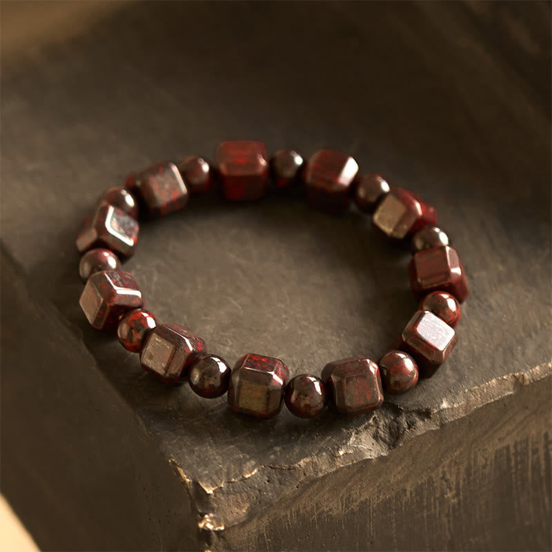 Buddhist Blessing Bloodstone Strength Bracelet
