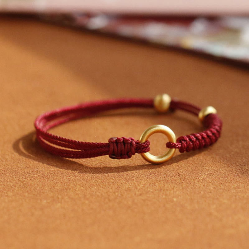 Buddhist Blessing Alloy Peace Buckle Luck Red String Bracelet