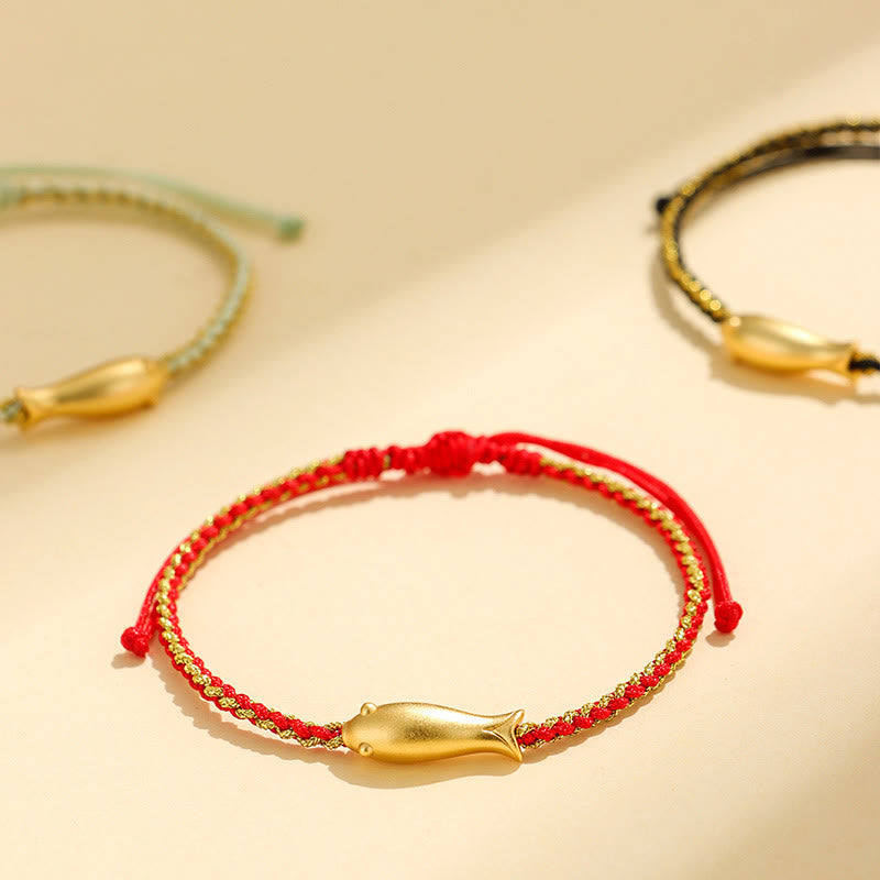 Buddhist Blessing 999 Sterling Silver Lucky Koi Fish Protection Rope Bracelet