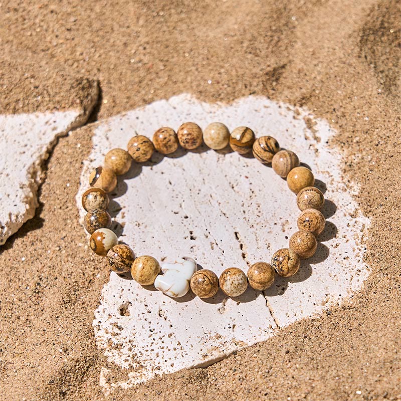Buddhist Blessing Natural Various Stones Elephant Spiritual Strength Bracelet