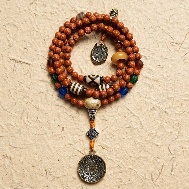 Buddhist Blessing Tibet Bodhi Seed 108 Mala Beads Wisdom Peace Bracelet Necklace