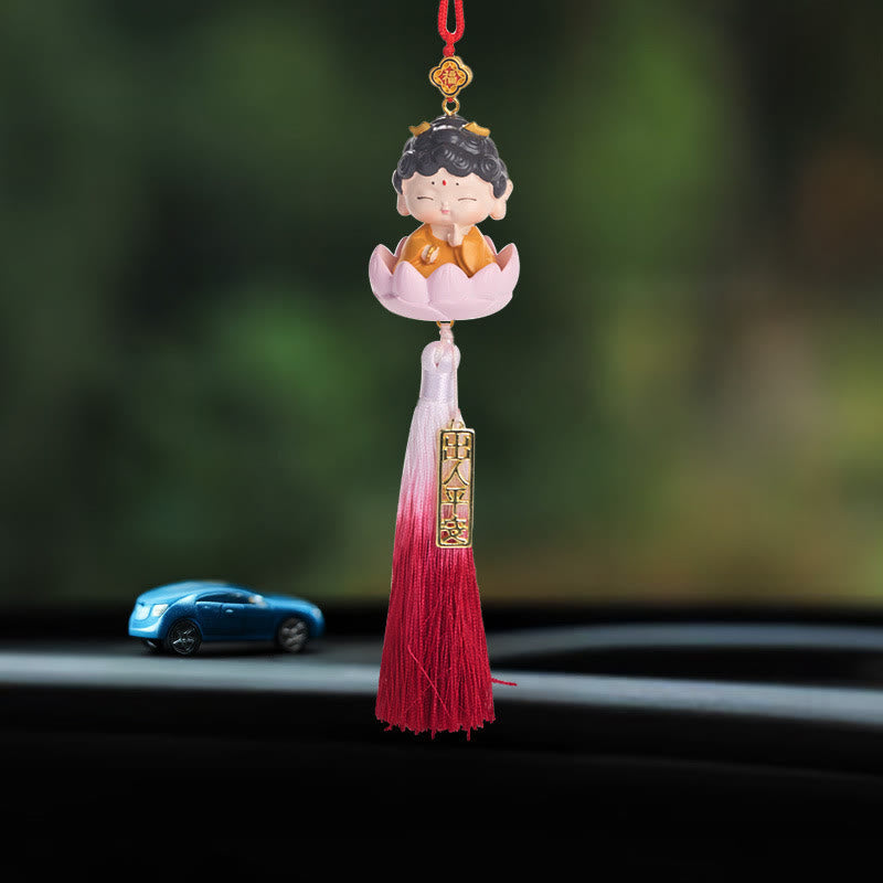 Buddhist Blessing Lotus Avalokitesvara Buddhist Blessing Fu Character Wealth Car Hanging Decoration