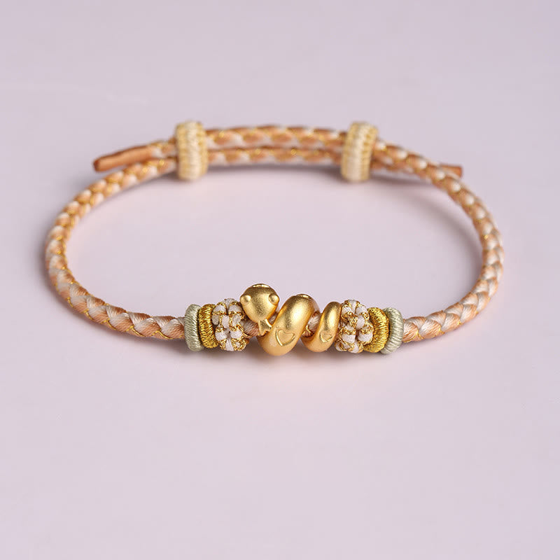 Buddhist Blessing 999 Sterling Silver Gradient Red String Year Of The Snake Luck Braided Bracelet