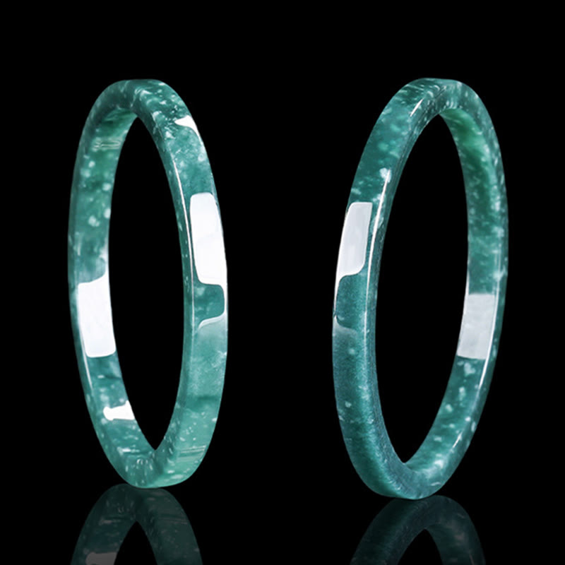 Buddhist Blessing Natural Jade Abundance Thin Bracelet Bangle