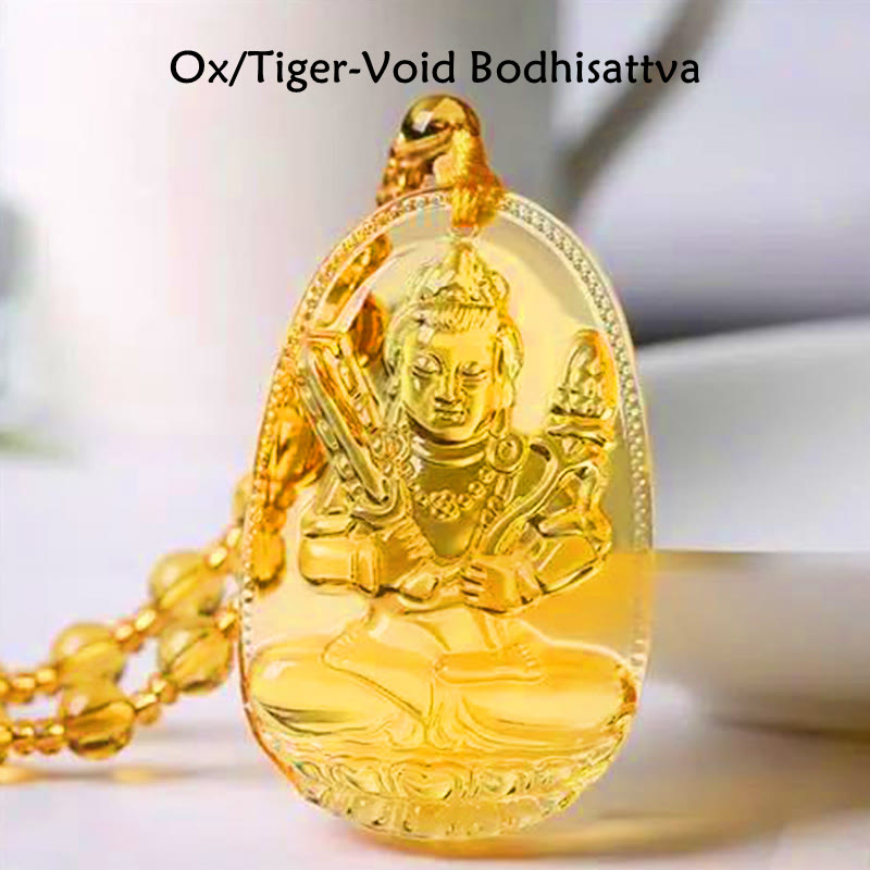 Citrine Guardian Buddha Serenity Pendant Necklace (Extra 40% Off | USE CODE: FS40)