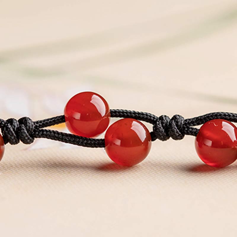 Buddhist Blessing Red Agate Moss Agate Cinnabar Calm Bracelet