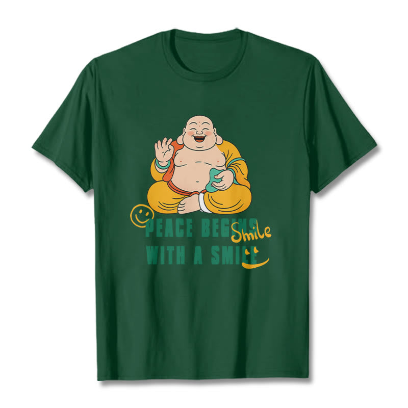 Buddhist Blessing Peace Begins With A Smile Tee T-shirt