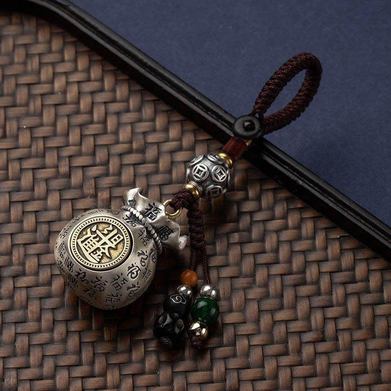 Buddhist Blessing Fu Character Money Bag Making Money Every Day Fortune Key Chain