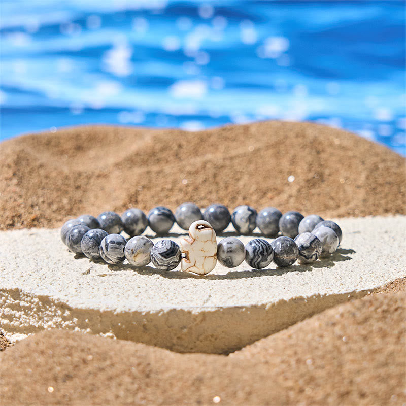 Buddhist Blessing Natural Various Stones Elephant Spiritual Strength Bracelet