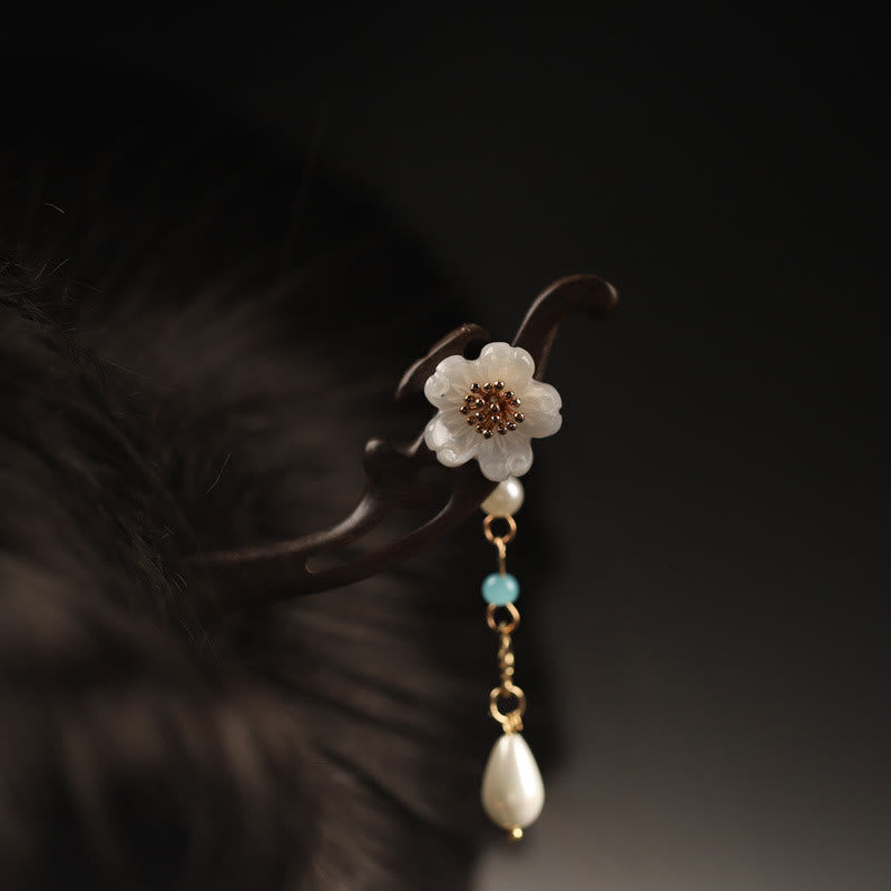 Buddhist Blessing Ebony Flower Butterfly Blessing Hairpin