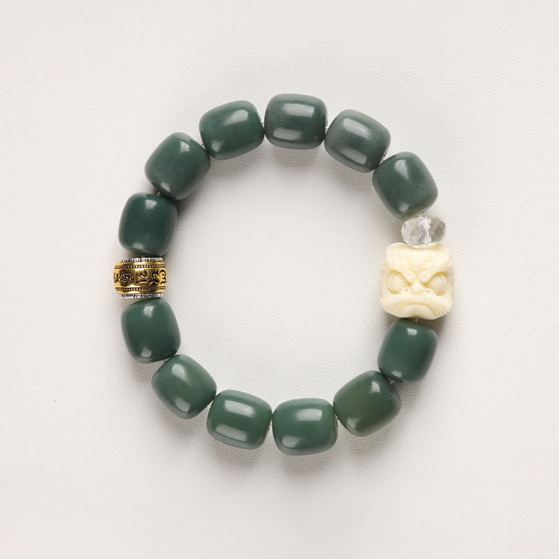 Buddhist Blessing Bodhi Seed Om Mani Padme Hum Lion Head Peace Bracelet