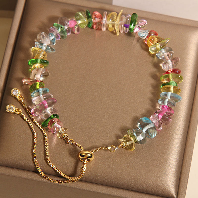 Buddhist Blessing Various Gravel Crystals White Crystal Blue Crystal Protection Bracelet