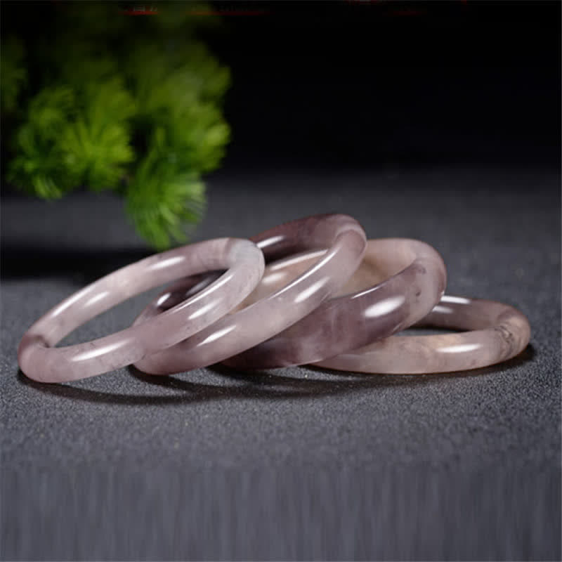 Buddha Stones Purple Golden Silk Jade Wealth Bracelet Bangle