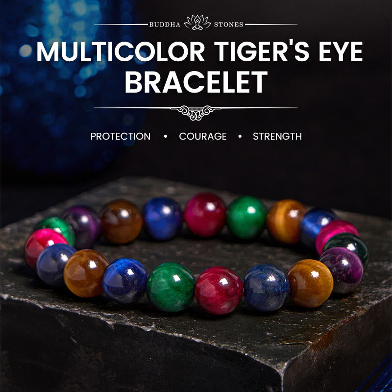 Buddhist Blessing Tiger Eye Resolve Courage Bracelet