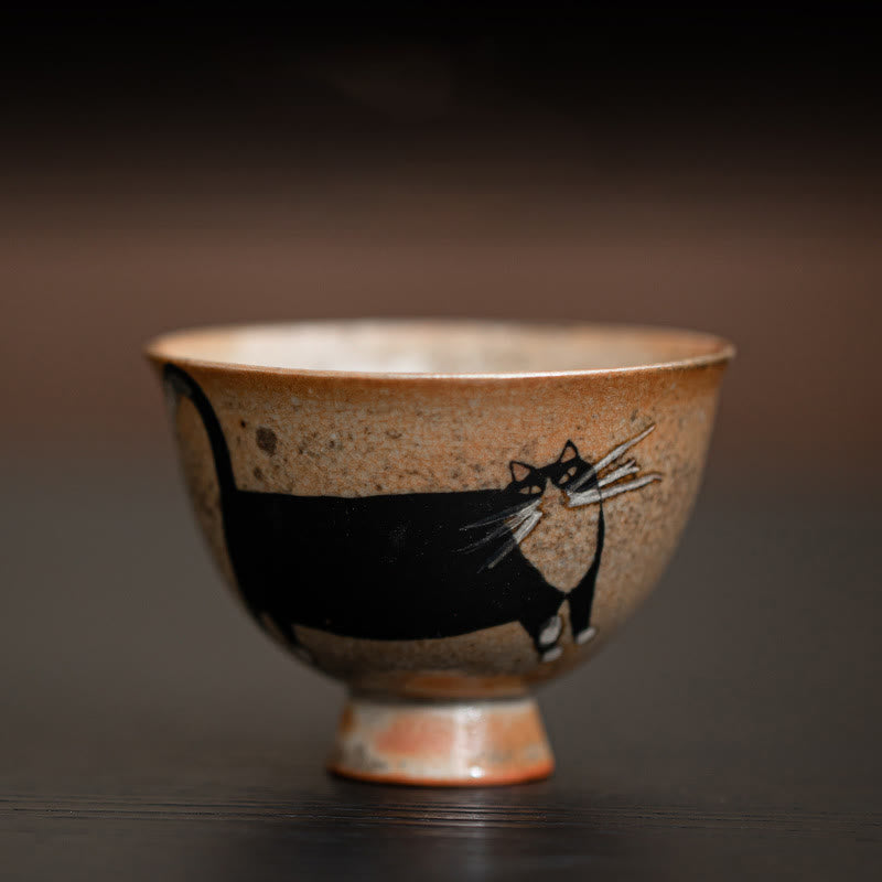 Buddhist Blessing Small Cute Cat Teacup Kung Fu Tea Cup 60ml