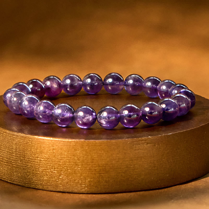 Buddhist Blessing Natural Amethyst Inner Peace Meditation Bracelet