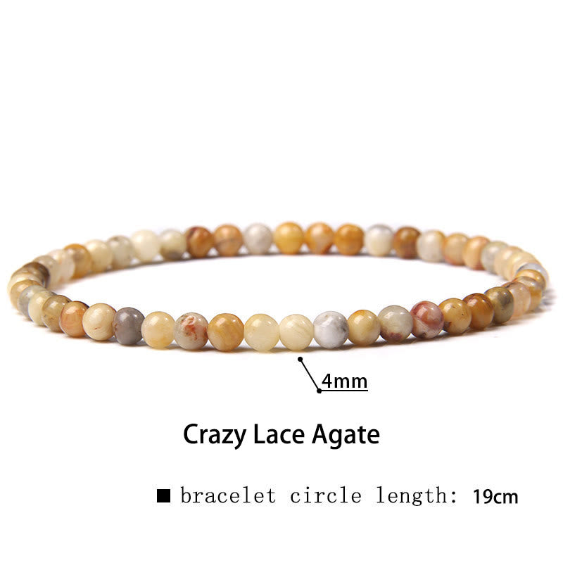 Buddhist Blessing 4mm Various Stone Crystal Mini Beads Healing Bracelet