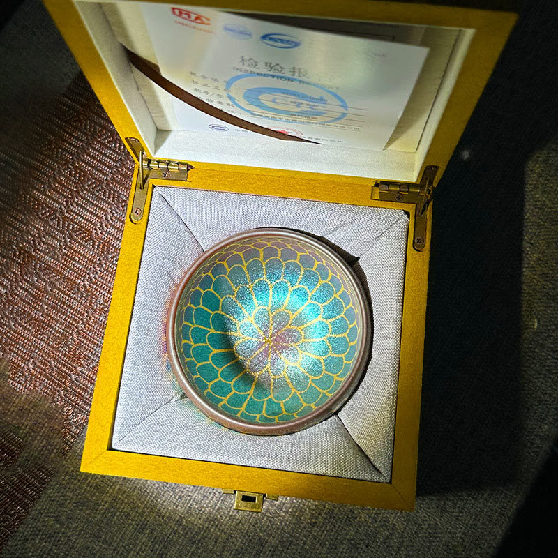 Buddhist Blessing Handmade Chinese Jianzhan Lotus Flower Pattern Ceramic Teacup Kung Fu Tea Cup 150ml