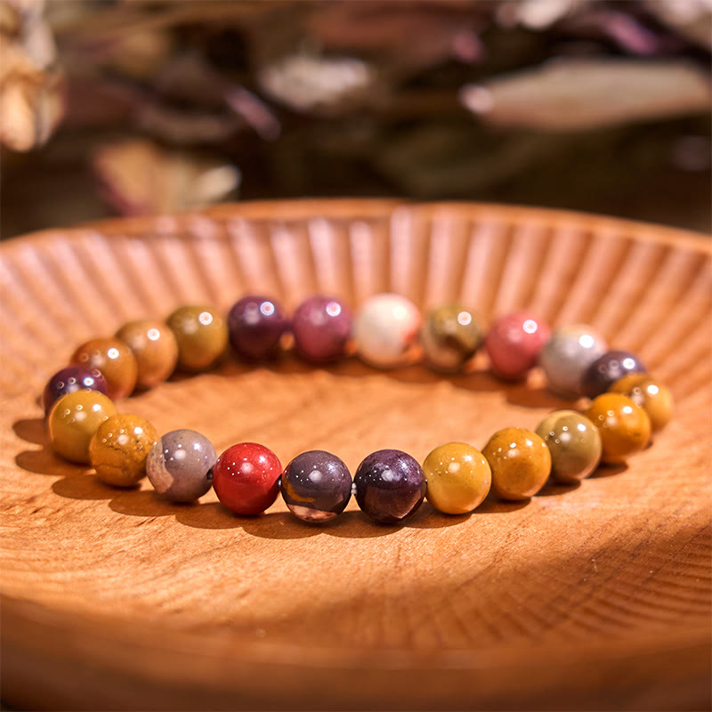 Buddhist Blessing Stone Mookaite Emotional Growth Bracelet