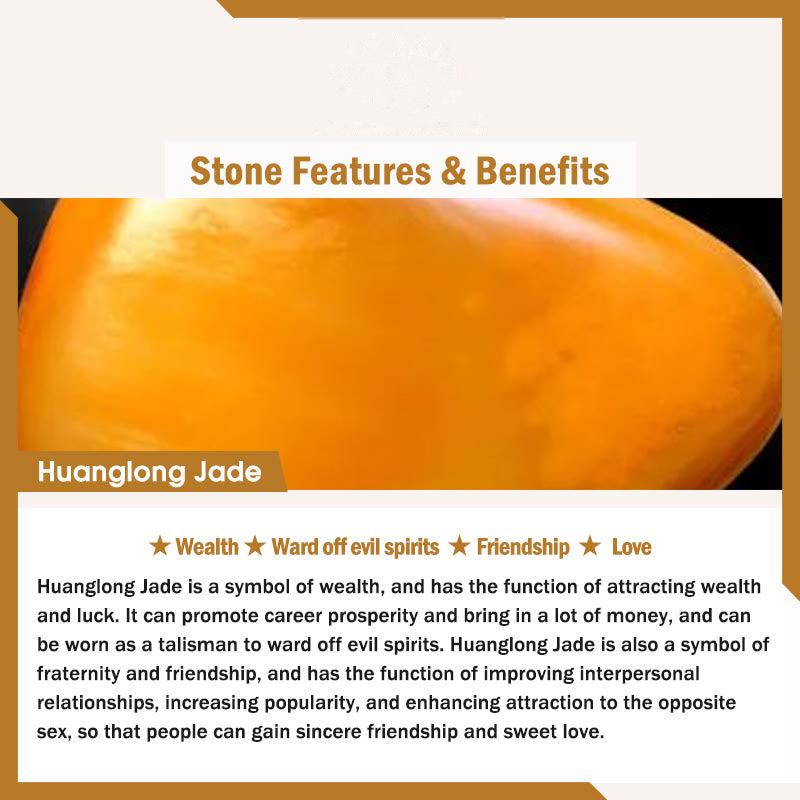 Buddhist Blessing Huanglong Jade Beads Wealth Bracelet