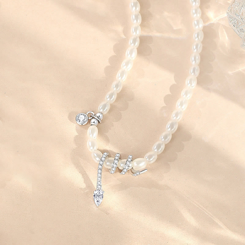 Buddhist Blessing 925 Sterling Silver Year Of The Snake Pearl Bracelet Necklace Pendant