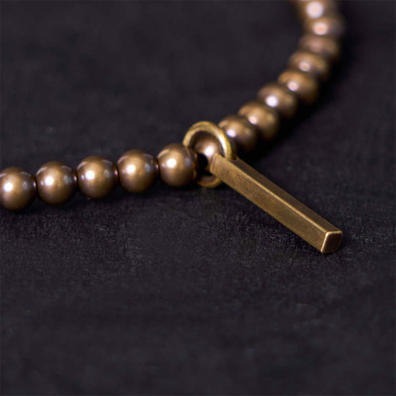 Buddhist Blessing Pure Copper Brass Beads Self Care Healing Bracelet