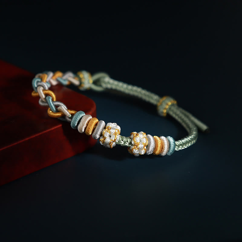 Buddhist Blessing String Four Srand Peach Blossom Connection Bracelet