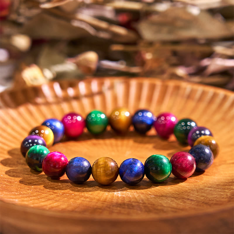 Buddhist Blessing Tiger Eye Resolve Courage Bracelet