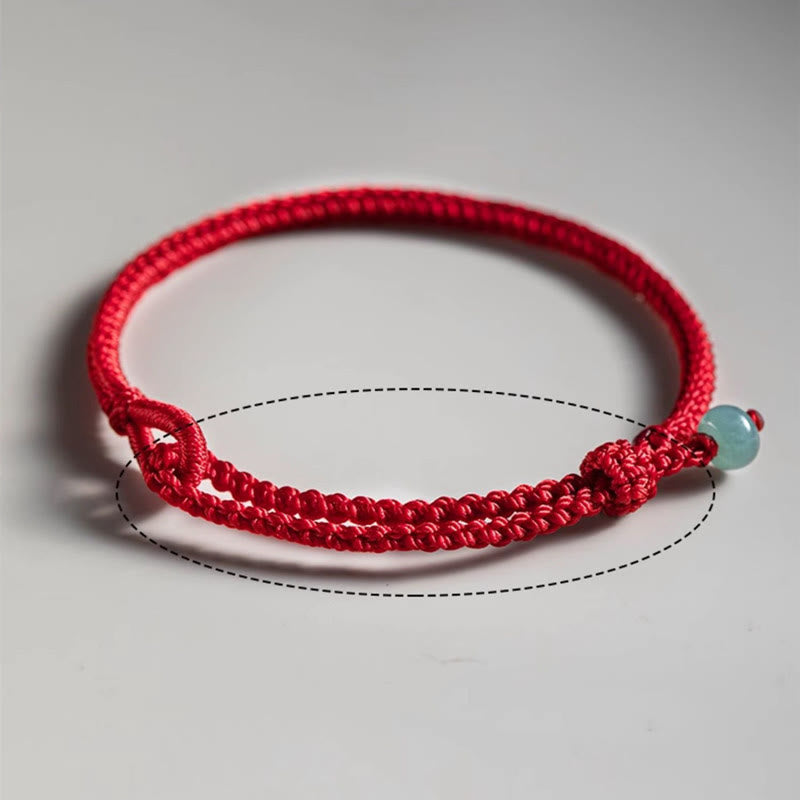 Buddhist Blessing Red String Jade Connection Bracelet