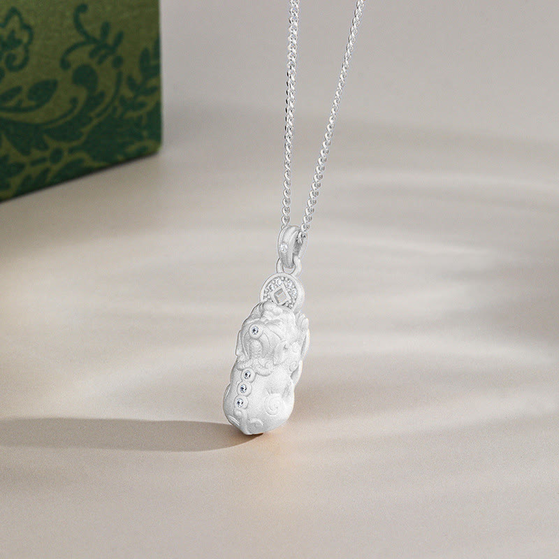 Buddhist Blessing 925 Sterling Silver Mini PiXiu Dorje Vajra Wealth Necklace Pendant