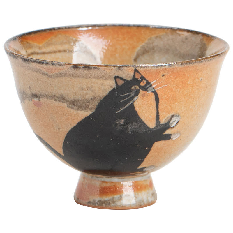 Buddhist Blessing Small Cute Cat Teacup Kung Fu Tea Cup 60ml