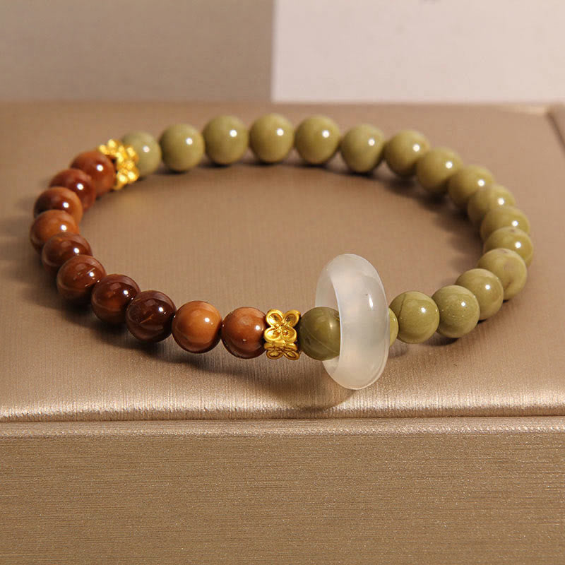 Buddhist Blessing Natural Alashan Agate Kuka Seed Encourage Bracelet