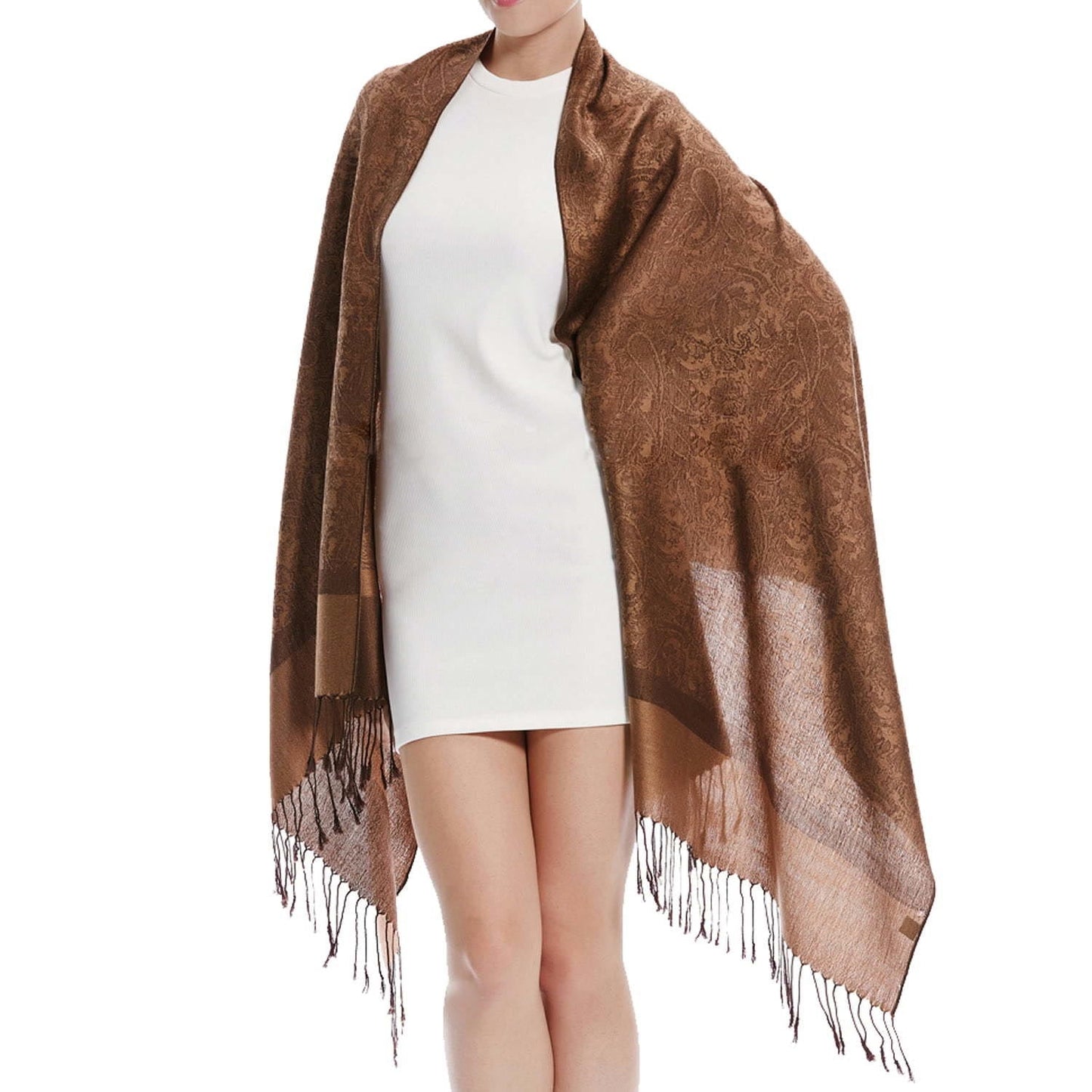 Buddhist Blessing Tibetan Cashew Jacquard Tassels Shawl Spring Fall Winter Warm Cozy Scarf Wrap