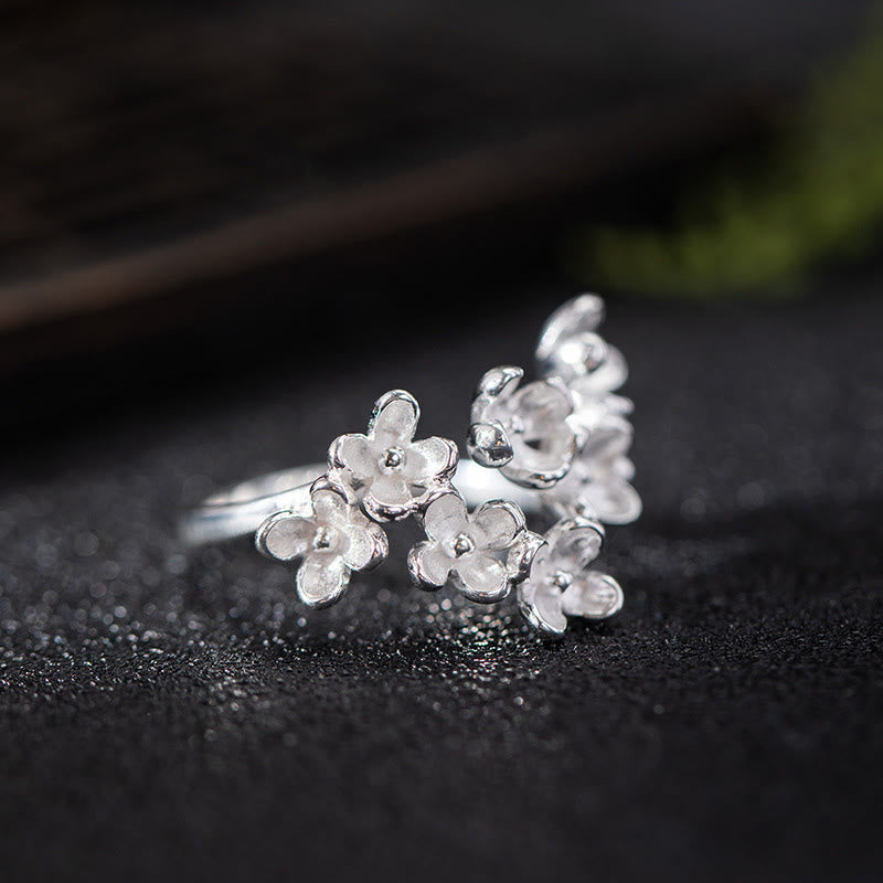 Buddhist Blessing 925 Sterling Silver Osmanthus Fragrans Ring