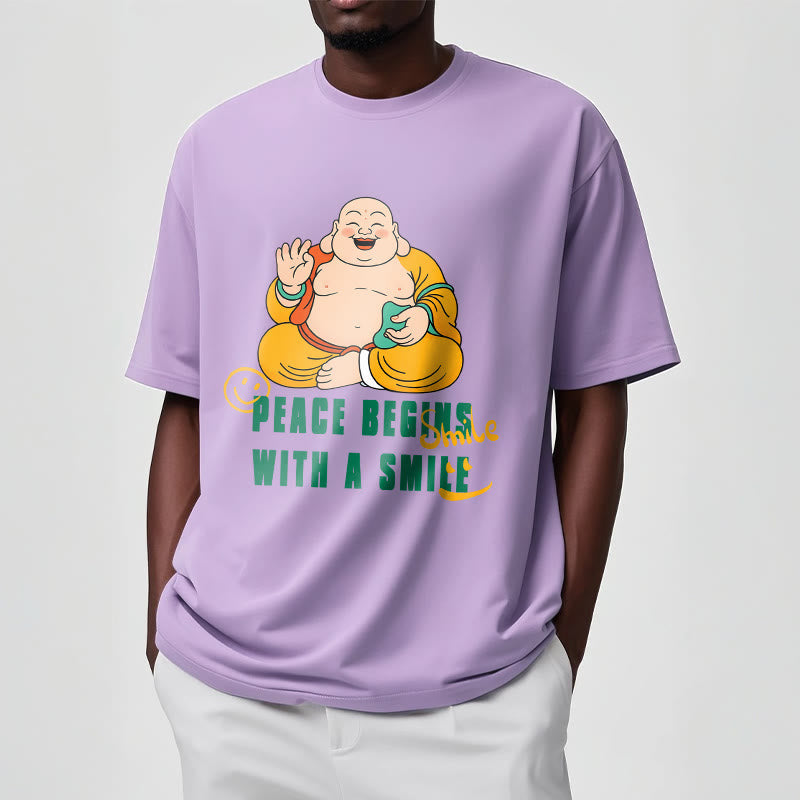 Buddhist Blessing Peace Begins With A Smile Tee T-shirt