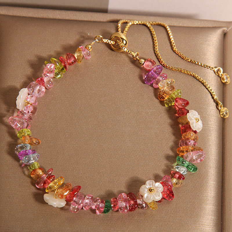 Buddhist Blessing Various Gravel Crystals White Crystal Blue Crystal Protection Bracelet