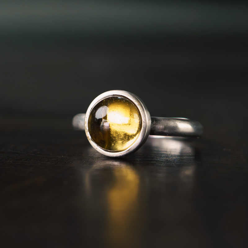 Buddhist Blessing Natural 925 Sterling Silver Citrine Adjustable Protection Ring