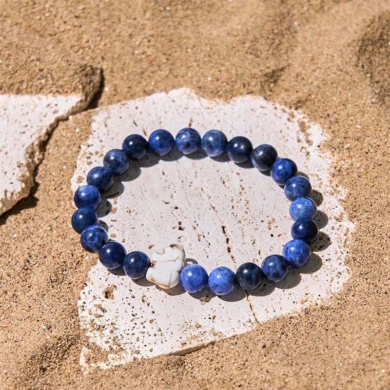 Buddhist Blessing Natural Various Stones Elephant Spiritual Strength Bracelet
