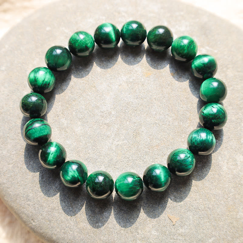 Buddhist Blessing Tiger Eye Growth Healing Energy Bracelet