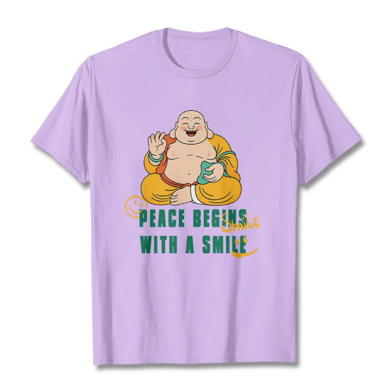 Buddhist Blessing Peace Begins With A Smile Tee T-shirt