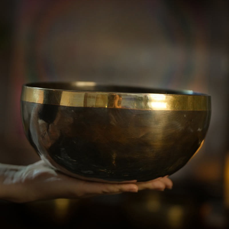 Buddhist Blessing Handmade Nepal Singing Bowl Simple Pattern for Healing and Meditation Sound Bowl Set
