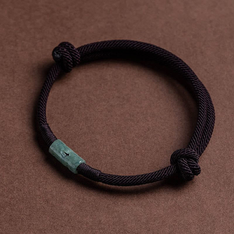 Buddhist Blessing Luck Jade String Rope Bracelet