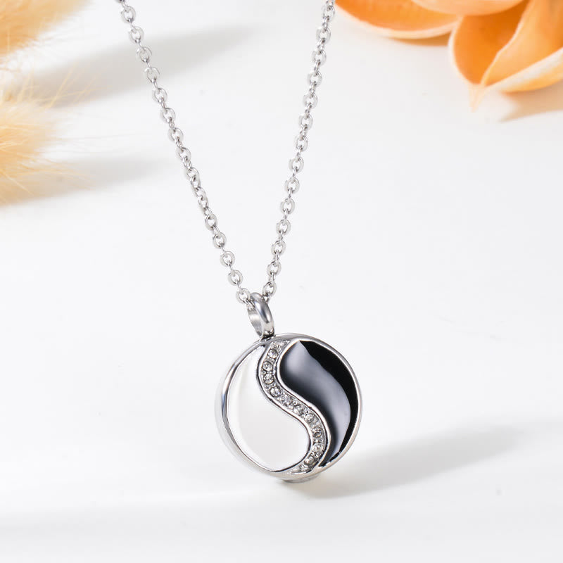 Buddhist Blessing Yin Yang Titanium Steel Harmony Necklace Pendant