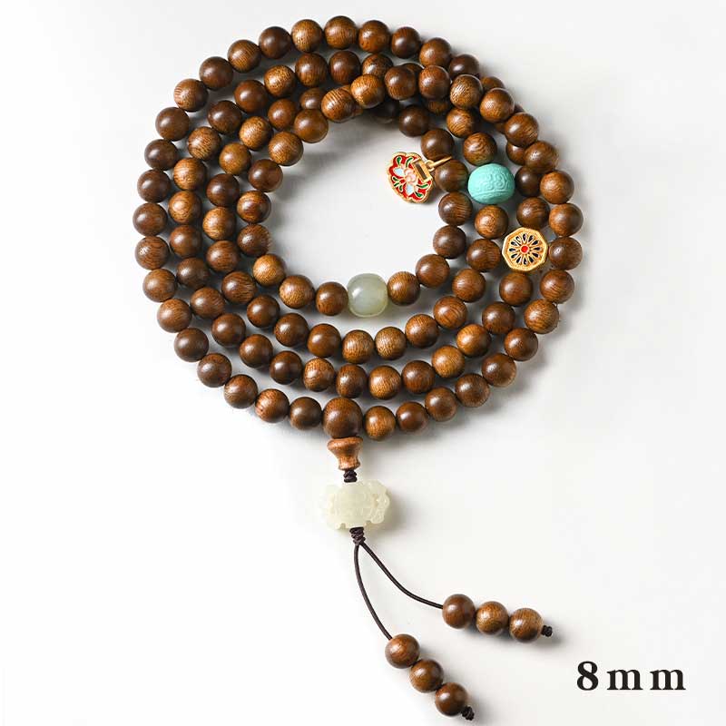 Buddha Stones Tibetan Rosewood Protection Calm Bracelet Mala