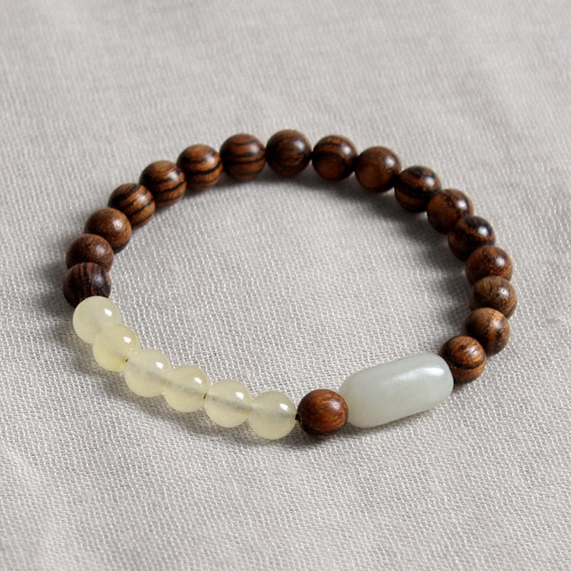 Buddha Stones Jade Sandalwood Luck Abundance Bracelet