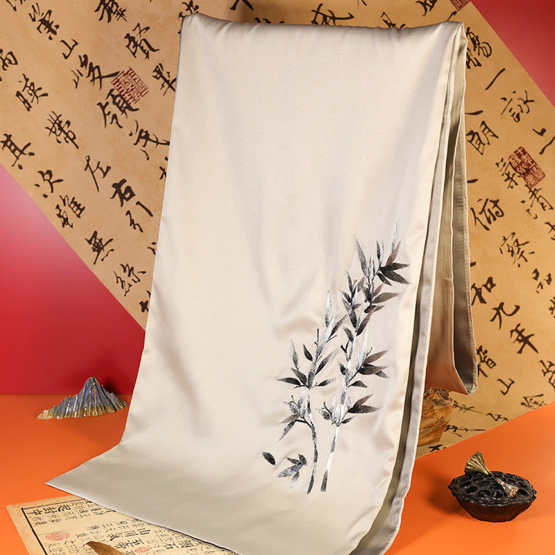 Buddhist Blessing Polyester Shawl Yulan Butterfly Bamboo Magpie Suzhou Embroidery Winter Cozy Travel Scarf Wrap